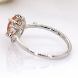 Danny 14K White Gold Imperial Topaz and Natural Diamonds Ring | Pear 8.4x6mm