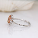 Danny 14K White Gold Imperial Topaz and Natural Diamonds Ring | Pear 8.4x6mm