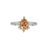 Danny 14K White Gold Imperial Topaz and Natural Diamonds Ring | Pear 8.4x6mm