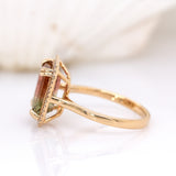 Liana 14K Yellow Gold Bi-Color Tourmaline and Diamond Ring | EM 11x9mm