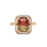 Liana 14K Yellow Gold Bi-Color Tourmaline and Diamond Ring | EM 11x9mm