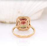 Liana 14K Yellow Gold Bi-Color Tourmaline and Diamond Ring | EM 11x9mm