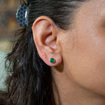 14K yellow gold zambian emerald earrings