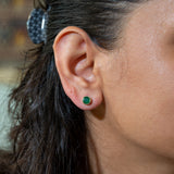 14K yellow gold zambian emerald earrings