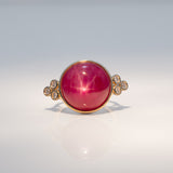 14K yellow gold star ruby ring