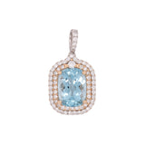 Pia 4.9Ct Santa Maria Aquamarine & Natural Diamond Pendant in Solid 14K Gold: Ocean Blue Fine Jewelry