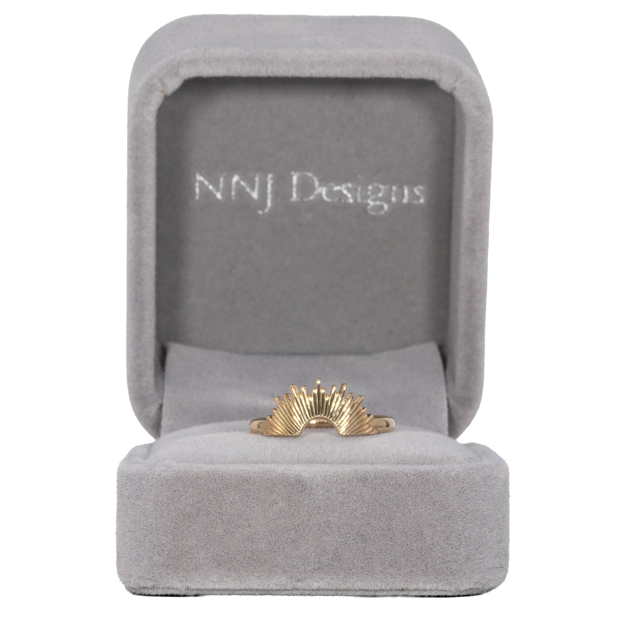 18K yellow gold crown stackable band ring