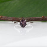 14K white gold purple spinel ring with diamond accents