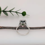 5.4ct Watermelon Tourmaline Ring w Diamond Accents in Solid 14K Gold | EM 14.5x8