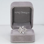 14K white gold lab diamond semi-mount ring setting