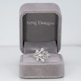 14K white gold lab diamond semi-mount ring setting