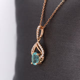 Siddhi 14K Rose Gold Afghan Tourmaline and Diamond Accents Pendant | OV 6x4mm
