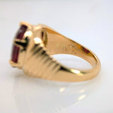 Estate 22K Solid Yellow Gold Ruby Ring | Oval 15x12mm