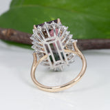 14K white & yellow gold bi-color tourmaline ring