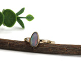 Jenna 14K Yellow Gold Boulder Opal Diamond Ring | Fancy 9.5x5.5mm