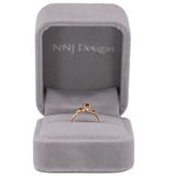 14K yellow gold orange spinel estate solitaire ring