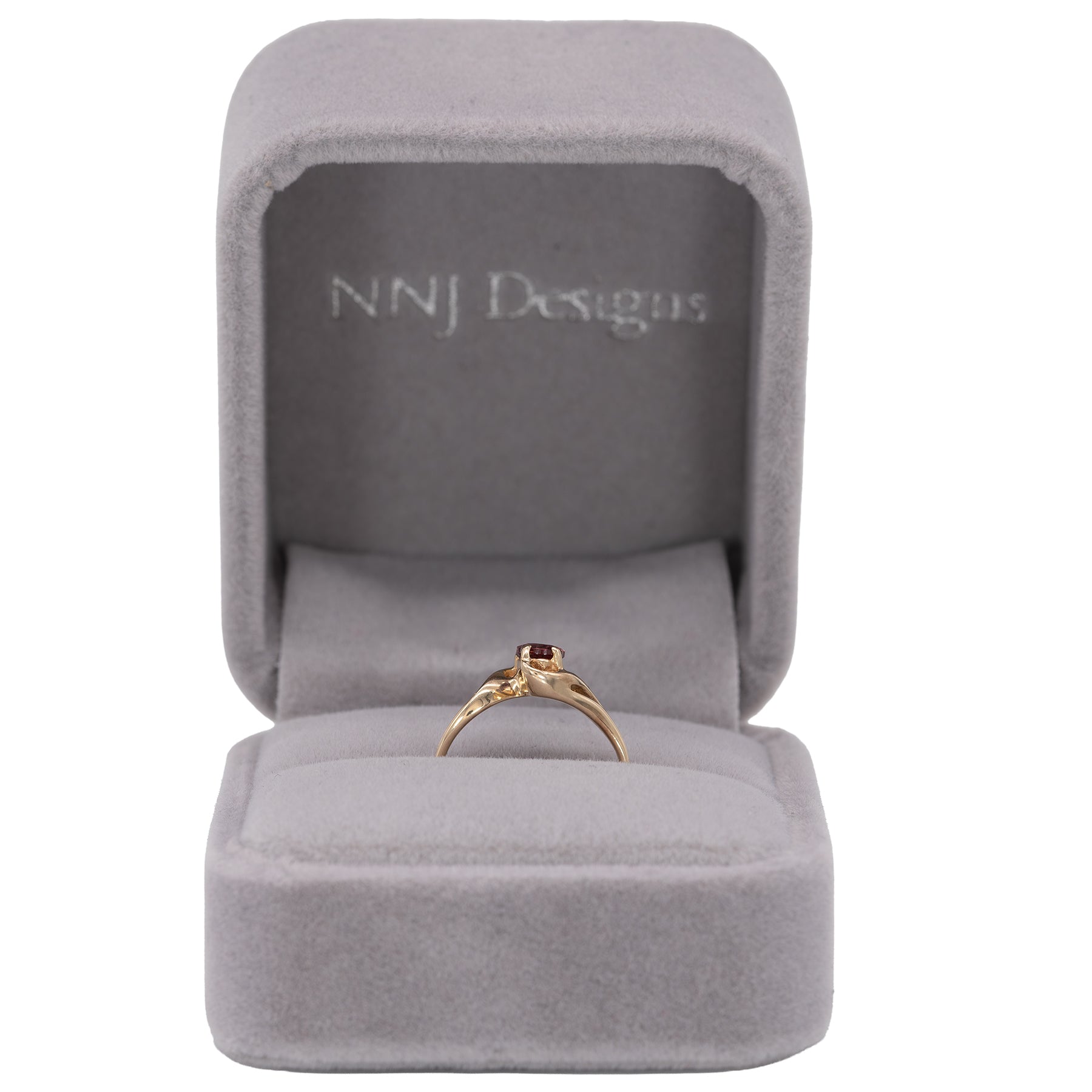 14K yellow gold orange spinel estate solitaire ring