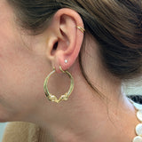 Estate 14K Solid Yellow Gold Hoop Earrings | 31mm