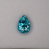 natural cambodian blue zircon pear loose gemstone