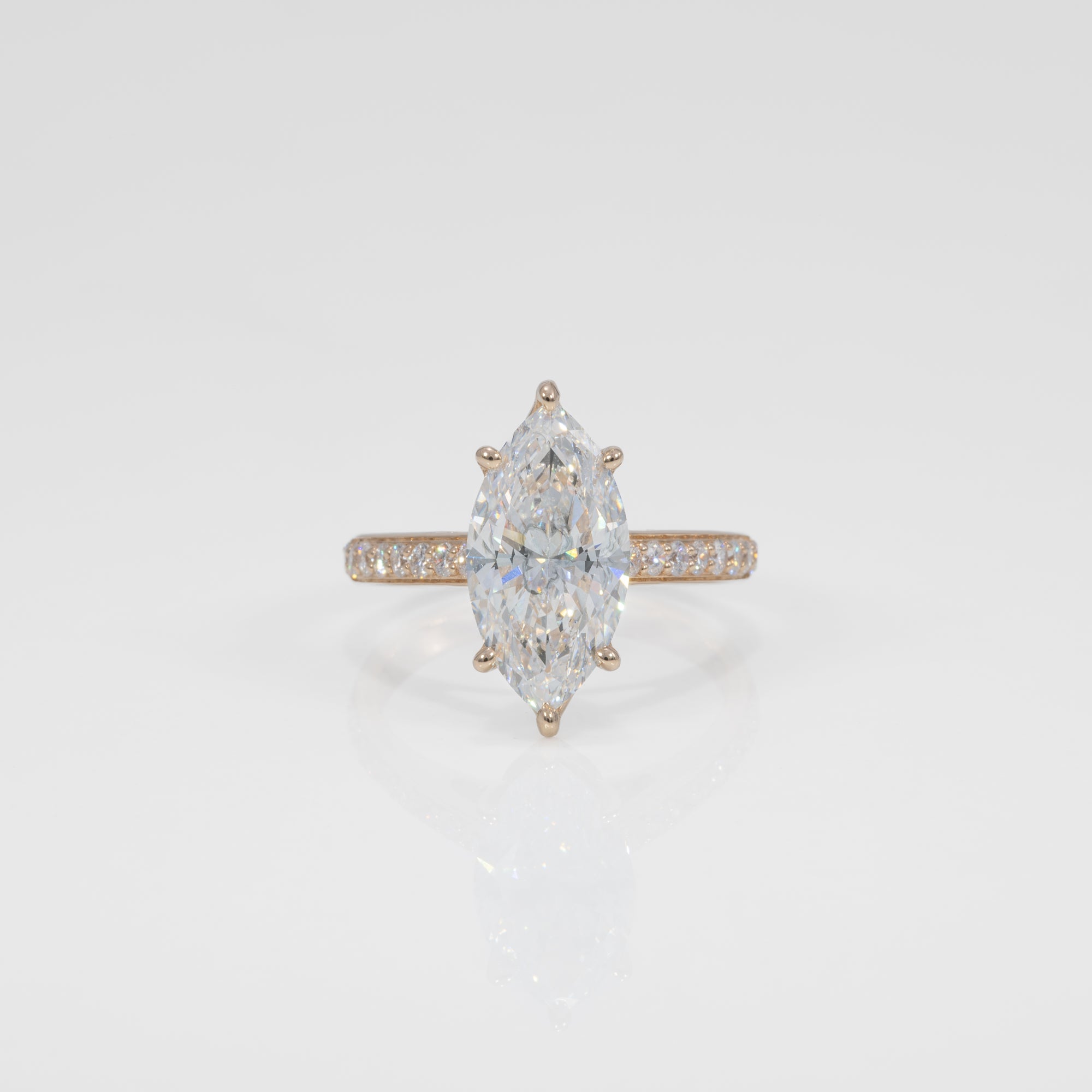14K yellow gold lab diamond ring