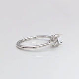Engagement Ring Semi Mount w Diamond Triads Accents
