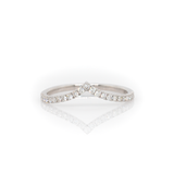 Natural Diamonds Curved Band in Solid 14K Gold | Wedding Band | Stackable Classic Band