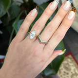 Natural Diamonds Curved Band in Solid 14K Gold | Wedding Band | Stackable Classic Band