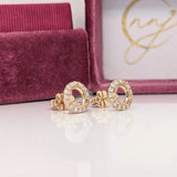 Angel Stud Earrings Semi Mount w Diamond Halo | Customizable