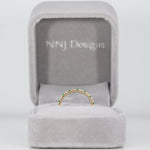 14K yellow gold diamond and emerald band ring