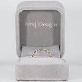 14K yellow gold diamond and emerald band ring