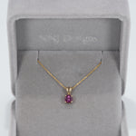 14K yellow gold rhodolite garnet pendant