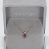 14K yellow gold rhodolite garnet pendant