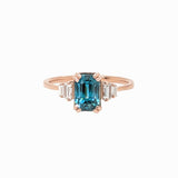 3.6ct Vibrant Blue Zircon Ring w Earth Mined Diamonds in Solid 14K Gold | EM 9x6mm