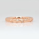 Elegant Diamond Band Ring in 14K  Gold – Nature Inspired Vine Pattern