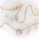 Lab Grown Diamond Necklace in Solid 18K Gold with Attached Chain