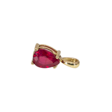 2.4 Ct Natural Madagascar Ruby Pendant – Pear Cut 9x7mm Solitaire Necklace in Solid 14K Gold Fine Gemstone Jewelry
