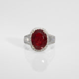 14K White Gold Tibetan Sunstone Ring