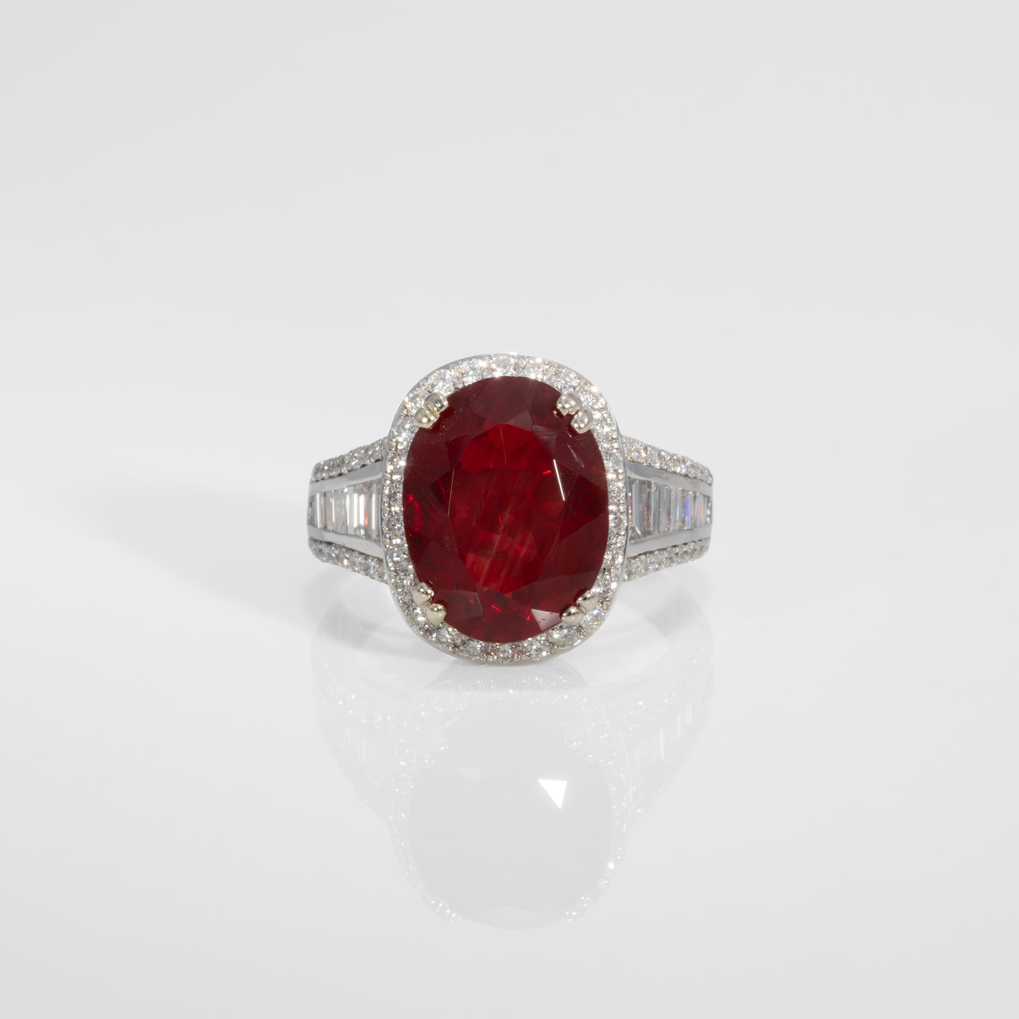 14K White Gold Tibetan Sunstone Ring