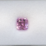 Natural Kunzite, Untreated 4.42ct Asscher cut 8.4x8.2mm - Collector Quality Loose Gemstone