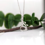 Dainty Vine Pendant Semi Mount w Diamond Accents