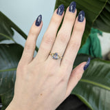 Keira Solid 14k Gold Blue Sapphire Ring with Natural Diamond Accents,8x6.5mm