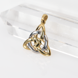 Triquetra Estate Pendant Necklace in Solid 14K Gold - Timeless Celtic Trinity Knot Fine Jewelry Symbol of Unity and Eternity