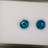 natural cambodian blue zircon round loose gemstone