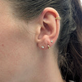 14K Solid Gold Lab-Created Diamond Martini Studs | Round 3mm