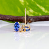 Suriya | AA Tanzanite Earrings Oval 6x4mm, Solid 14K Gold Solitaire Studs, Natural Tanzanite Jewelry, December Birthstone Gift, Yellow White Rose Gold