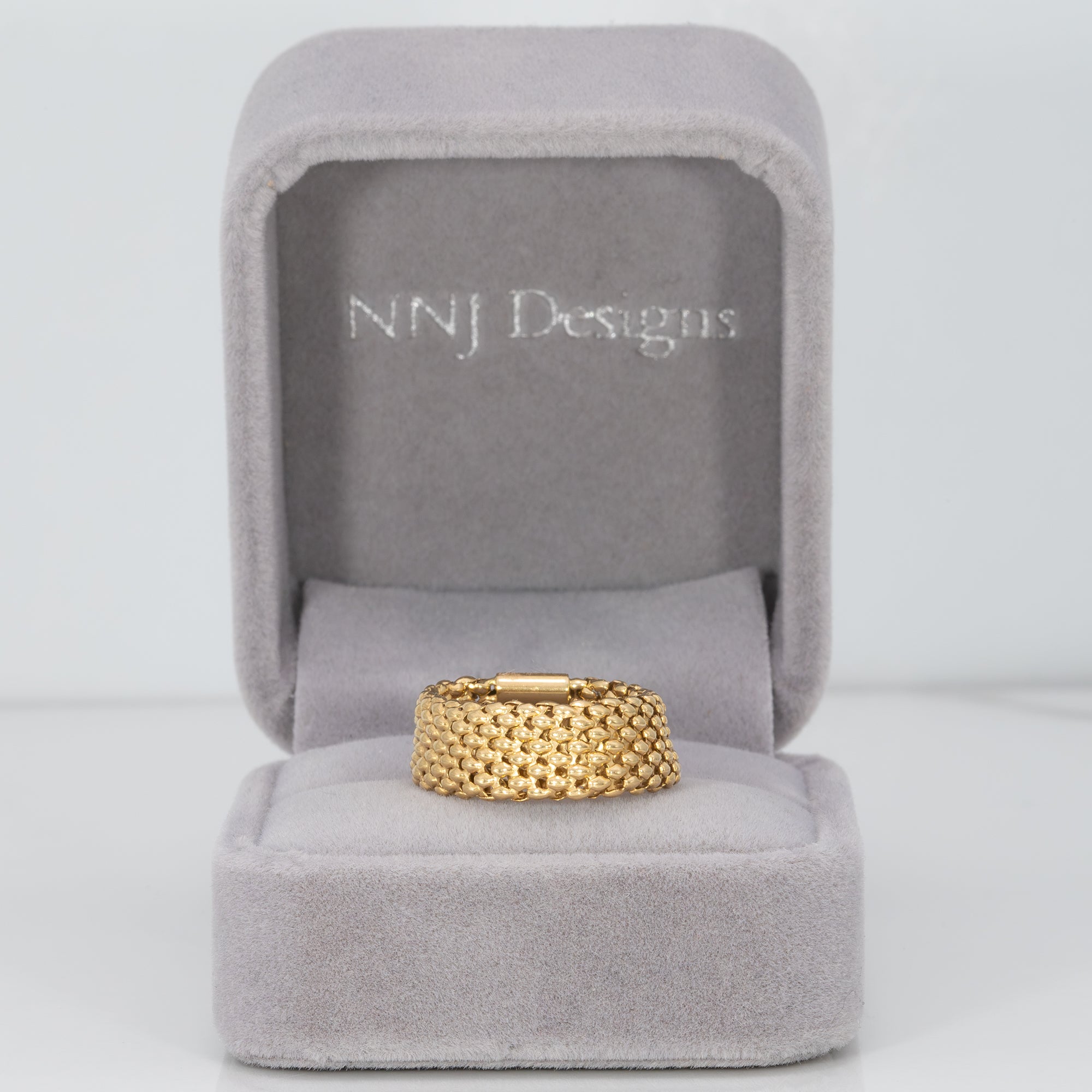 solid 14K yellow gold flex estate band