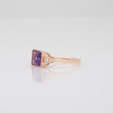 2.4Ct Amethyst Ring with Earth Mined Diamond Accents in Solid 14K Gold – Oval 9x7mm Fine Jewelry