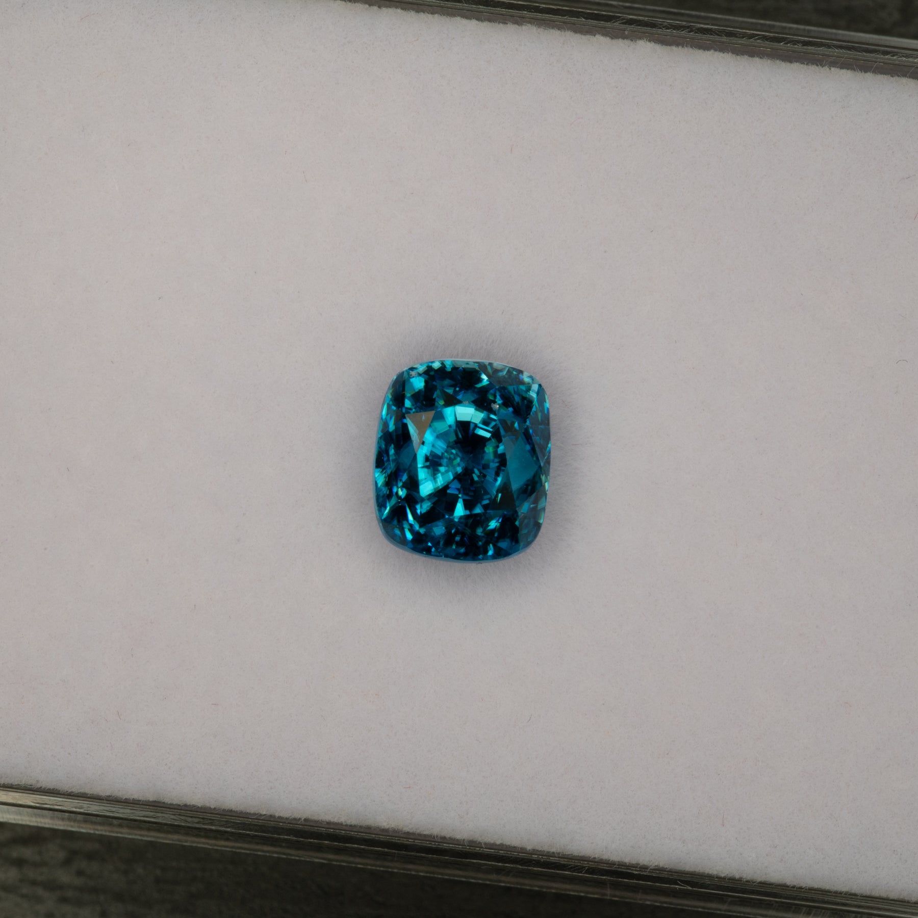 natural cambodian blue zircon cushion loose gemstone