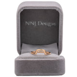 Minimalist Modern Contour Band: Solid 14K Gold Curved Stackable Ring for Engagement & Layering