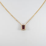 14K yellow gold red spinel necklace